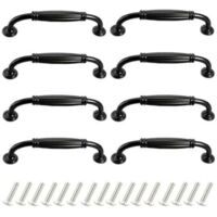 Set of 8 Furniture Door Handles 96mm Aluminum Alloy Handles for Modern Closet Drawers with Screws