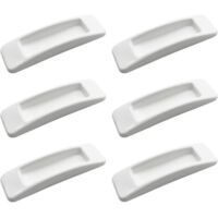 Pack of 6 Self-Adhesive Sliding Door Safety Handles (White), Easy to Open, Push Handles, Drawer Handles, Self-Adhesive Plastic Handles for Kitchen Cabinet