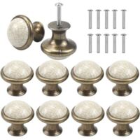 10PCS Ceramic Door Drawer Handle, 33MM Round Drawer Knobs, Vintage Furniture Knob, Door Knobs, Furniture Handles for Closet Wardrobe Kitchen, Children's Room