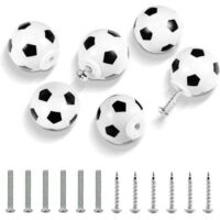 6 Kids' Knobs and Pulls, Soccer Drawer Knobs, Furniture Decor Handles, Dresser Handles, Drawer Knob for Kids and Sports Enthusiasts
