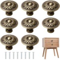 European Style Single Antique Handle, 8 Pieces, 30mm Diameter, Retro Bronze Cabinet Handle, Suitable for Wardrobes, Cabinets, Furniture