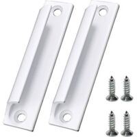 Outdoor balcony door handle, 2 patio door handles, suitable for home, office drawers, cabinet doors, etc. With screws (white)