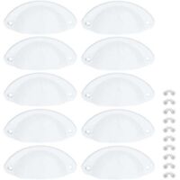 10 Pcs White Shell Cabinet Handle Vintage Handle for Drawer Cupboard 82mm Door Knob Closet with Screws