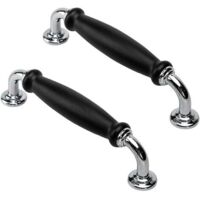 2 Pieces 128mm Black Vintage Door Knobs Cupboard Door Handles Cabinet Drawer Handles Furniture Doors for Cupboards Kitchen Pull Knobs Wardrobe Hole Distance
