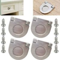 Set of 4 invisible stainless steel handles, accessories for drawers, cabinets, wardrobes - With screws (35 mm), handles for kitchen furniture, drawers, bedrooms