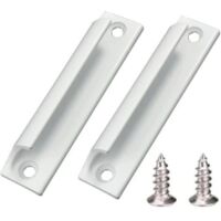 2 Pieces (White) Aluminum Alloy Handle, Sliding Door Handle, Balcony Door Handle, Cabinet Drawer Handle, For windows, furniture hardware with screws