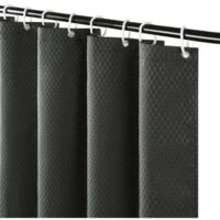 (180x200cm)Rideau de Douche Tissu Anti Moisissure et Lavable Gris Foncé Gaufre Épais Rideaux de Bain Imperméable en Polyester pour Baignoire Salle de