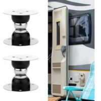 2pcs Loquets de Porte Magnétiques pour Camping-Car, Arret de Porte Camping Car avec Bandes et Vis, Accessoires de Camping-Car pour Remorque, Camping-Car, Porte à Bagages (Noir)