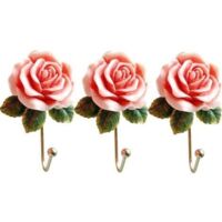 3 PCS Rose Résine Mur Crochets Mur Monté Créatif Fleur Fer Crochet pour Suspendre Manteau/Chapeau/Clé/Serviette/Sac À Main Crochets/Cintres Chambre Décoration Murale