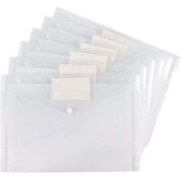 Pochette Plastique A4, Lot de 5 Pochettes Porte-Documents avec Rabat, Couleurs Vives Transparentes, Classeur Pochette