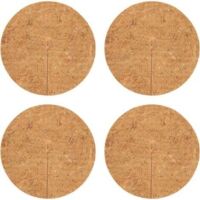 4 Pièces Disque de Protection Plante Toiled Paillage Coco Paillage Chanvre Tapis de Coco Plantes Noix De Coco Disque en Fibre De Coco Plantes Protection Tapis en Fibre De Coco, Biodégradable