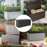 Housse Ajustable Corde élastique Protection étanche Pour Boîte De Rangement De Jardin En Tissu Oxford 210D Avec Protection UV (130 X 60 X 71 Cm Protection Coffre Terrasse Extérieur