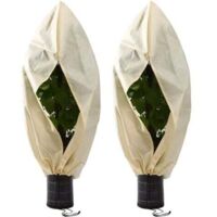 2 Pièces Housse Hivernage pour Plantes, Couverture d'hiver Végétale Non Tissée, Housse Hivernage Plante, Housse D'Hivernage, pour Tomates, Figuiers, Agrumes, Petits Arbustes60×80cm--TRIMEC