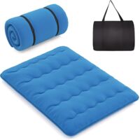 Matelas Futon 1 Place Pliable, Matelas de Sol Japonais avec Sac, Futon Tatami Portable, Déhoussable et Lavable en Machine pour Intéruer et Extérieur (Poneys Multicolores, 140x200 cm)