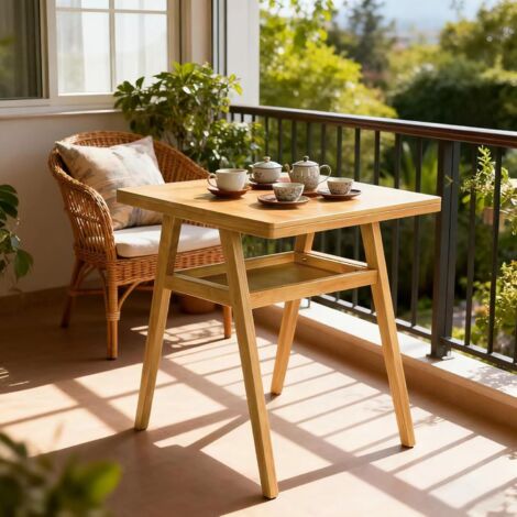 PADMA HOUSE Compact Dining Table Square Bar Table, Indoor Outdoor Patio Bar Café Restaurant Furniture, Space Saving for Kitchen Apartment Living Room