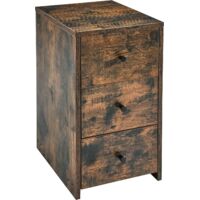 PADMA HOUSE Chest of Drawers, Bedside Table with Metal Handles and Runners, Side Table with Large Storage Space, Sofa Table for Living Room, Bedroom, Accent Furniture, Easy Assembly, Rustic Brown
