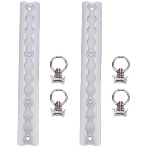 Binario di fissaggio in alluminio per impieghi gravosi da 304 mm con 4 anelli rotondi, per motociclette, quad, mountain bike, furgoni, argento