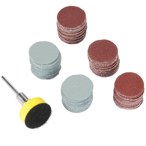 Set di 100 dischi abrasivi misti da 25 mm, carta abrasiva per lucidatura, per metallo, mobili, legno, automobili, con 20 x 100, 20 x 240