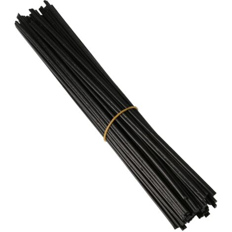 Zoternen 40 pezzi di bacchette per saldatura in plastica, bacchette per saldatura in PP, set per saldatura in plastica per la riparazione di saldature in plastica (NERO)