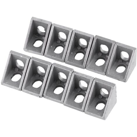 Zoternen Staffa angolare, alluminio 2020, 10 pezzi, 20 x 20 x 17 mm, a L, angolo retto, per profili in alluminio estruso da 20 mm, SPOMHNK3672