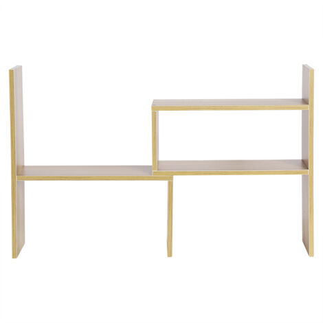 Zoternen Tavolo fai-da-te Desktop Storage Rack Espositore Organizer Libreria da banco Colore legno (1/5)