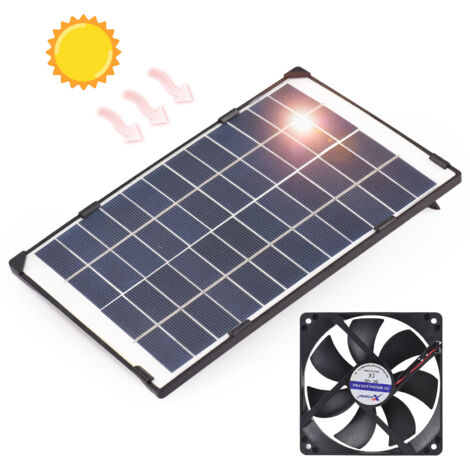 Zoternen Mini ventilatore solare da 6 W, ventola di scarico da 12 V per cucce per cani di piccola taglia, pollai, serre con cavo lungo 3 metri