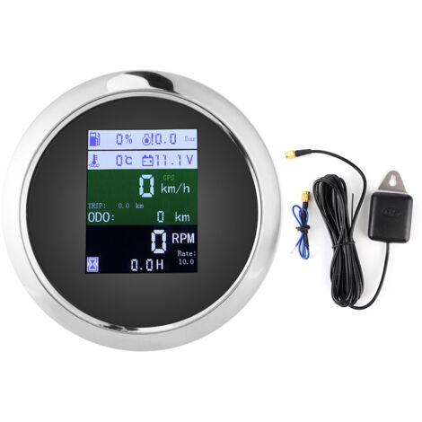Zoternen Misuratore multifunzione 6 in 1, tachimetro GPS, contagiri, voltmetro, temperatura dell'acqua, livello carburante, manometro dell'olio, impermeabile e antiappannamento per auto, barca, yacht,