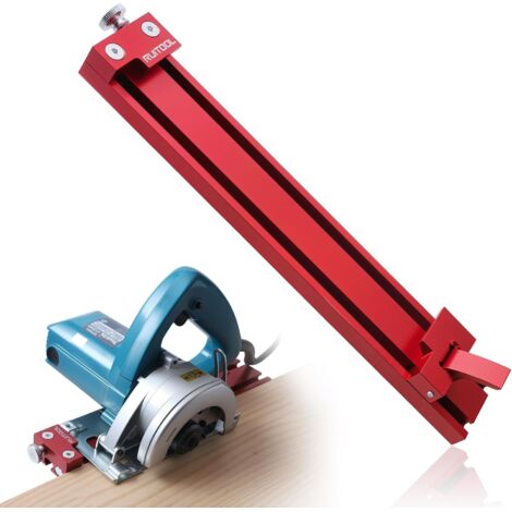 Guida per sega circolare, guida in lega di alluminio regolabile con precisione, doppio bloccaggio, base per macchina da taglio per lavorazione del legno, 280 mm