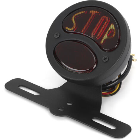 Fanale posteriore universale per moto da 12 V - Luce freno e di segnalazione con staffa