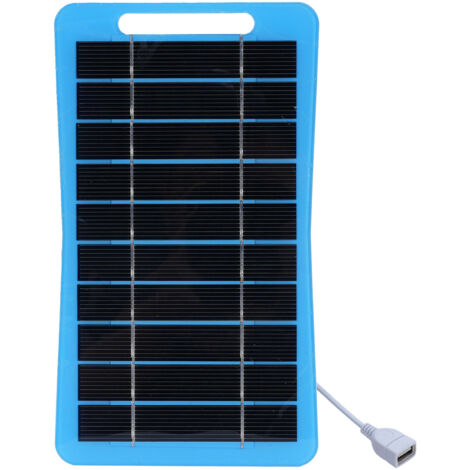 Pannello solare monocristallino da 5 W e 5 V: leggero, portatile con maniglia, per viaggi e campeggio
