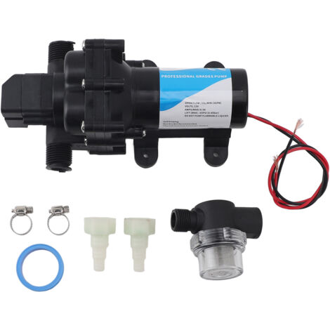 Pompa di trasferimento acqua 12V CC, autoadescante, nebulizzante, con funzione di pulizia, a membrana elettrica per auto e camper. (1/5)