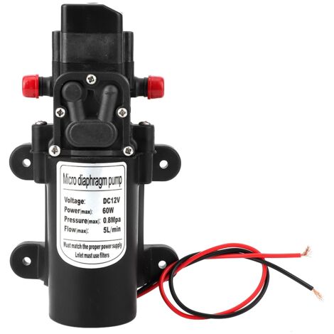 Pompa elettrica ad alta pressione per acqua, a microdiaframma, autoadescante, 12V, 60W DC, per autolavaggio, pompe a commutazione di pressione.