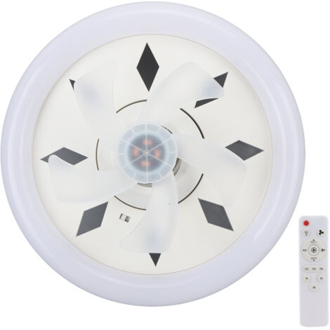 Ventilatore da soffitto con luce, plafoniera a LED da 60W con ventola girevole a 360°, funzionamento silenzioso, con telecomando, attacco E27, timer, per camera da letto, loft, cucina, soggiorno (1/5)