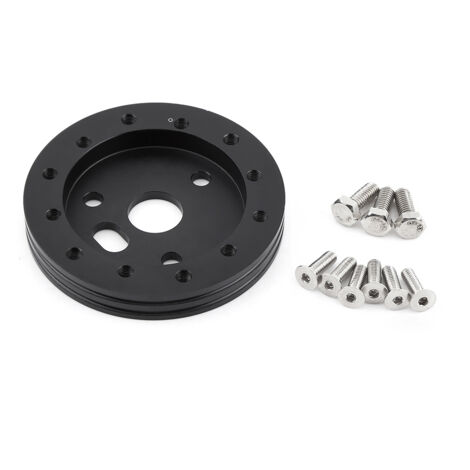 Distanziali adattatori universali per ruote auto, distanziale centrale da 0,5" per volante a 6 fori con adattatore a 3 fori (NERO)