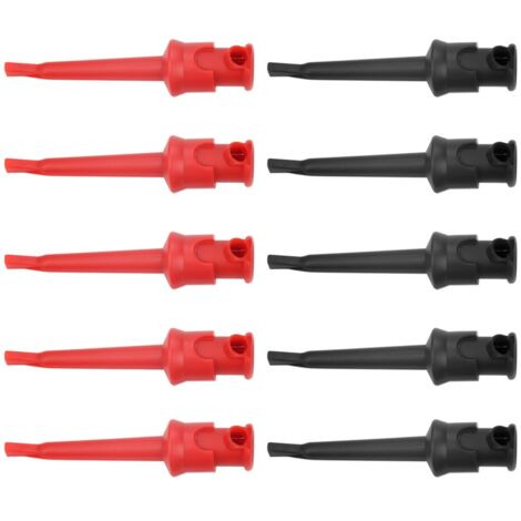 10 pz P5002 Multimetro Test Gancio Piombo Grabber per SMt SMD IC D20 Saldatura Cavo (Nero e Rosso)