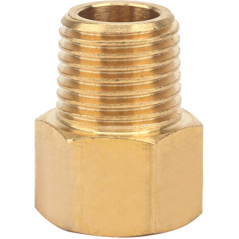 Adattatore per raccordo per tubo in ottone per manometro da 1/4" BSPT maschio a NPT femmina