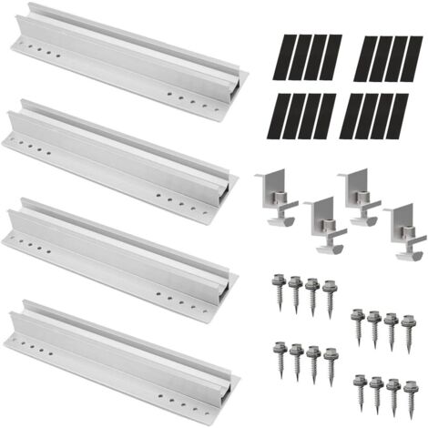 Kit di montaggio per pannelli solari da 300 mm, composto da 4 pezzi, staffe in alluminio per pannelli solari, supporti fotovoltaici per balconi, centrali elettriche e tetti.