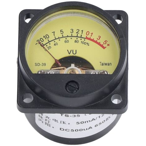 VU Meter Livello di volume dell'amplificatore a prova di vibrazione statica con retroilluminazione per studio di registrazione Altoparlante domestico 50 mA 12 V