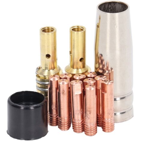 Kit copertura biella ugello gas punta di contatto conduttiva torcia in rame da 14 pezzi accessori per pistola per saldatura MIG