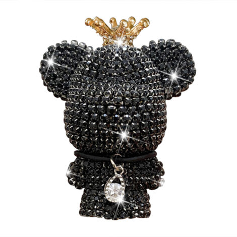 Deodorante per auto per decorazione di ventilazione Orsetto con strass scintillanti con clip e accessori per appendere interni con tavoletta profumata