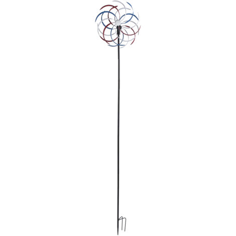 Girandole eoliche in metallo per esterni con luce LED e mulino a vento ad energia solare per la decorazione di giardino, prato e cortile.