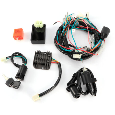 1 Kit di cablaggio elettrico con cicalino, interruttore di accensione, chiavi, bobina, centralina CDI e carenatura, adatto per Honda CG125CC 150CC.