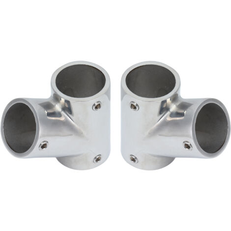 1 paio di parti di raccordi per corrimano per barche Hardware marino in acciaio inossidabile 316 da 60 gradi Sinistra Destra Diametro 25 mm (1 pollice)
