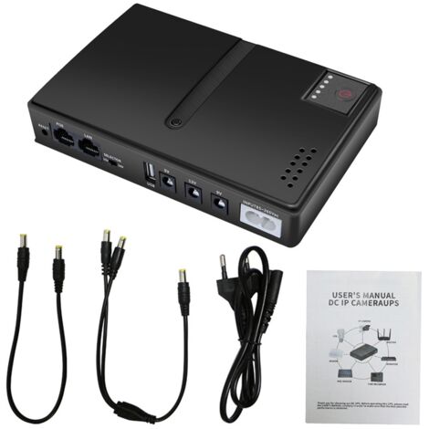 Gruppo di continuità 15V 24V POE 5V 9V 12V USB 18W Uscita DC UPS Batteria di backup per router fotocamera Modem ottico Spina UE