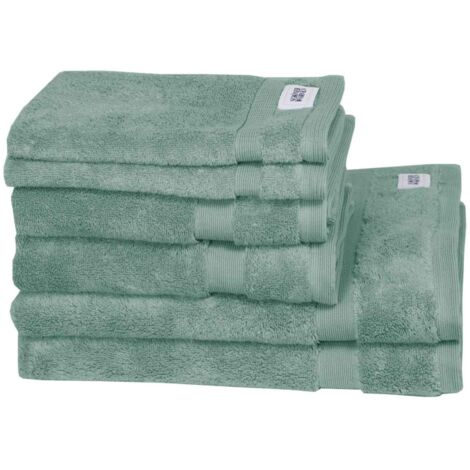 SCHÖNER WOHNEN serviette CUDDLY - Lot de 6 50x100 cm, vert tilleul (1/4)
