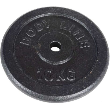 Disco in ghisa peso 10 kg e diametro 25 mm - allenamento con bilanciere - ginnastica a casa