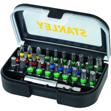 STANLEY STA60490 Set per Cacciavite con Supporto Magnetico sta6049031 Pezzi Colori Codificati