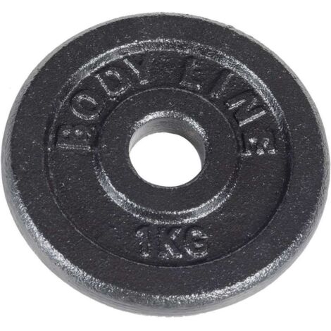 Disco in ghisa peso 1 kg e diametro 25 mm - allenamento con bilanciere - ginnastica a casa