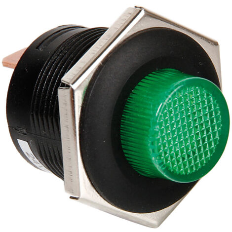 Interruttore a pulsante con spia a Led - 12/24V - Verde (1/2)