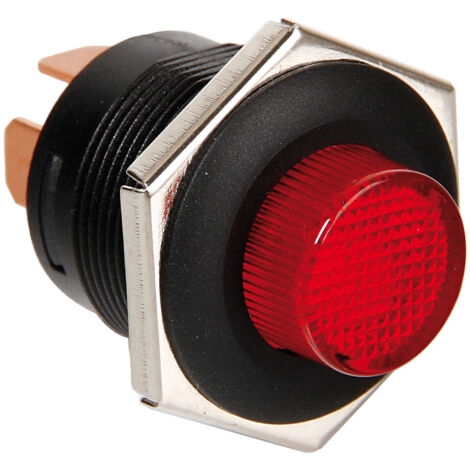 Interruttore a pulsante con spia a Led - 12/24V - Rosso (1/2)